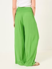 FatFace Bright Green Shirred Palazzo Wide Leg Trousers - Image 3 of 7