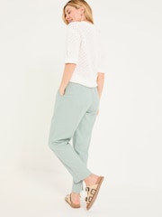 FatFace Issy Mint Green Tapered Linen Blend Trousers - Image 2 of 8