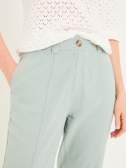 FatFace Issy Mint Green Tapered Linen Blend Trousers - Image 5 of 8