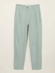 FatFace Issy Mint Green Tapered Linen Blend Trousers - Image 7 of 8