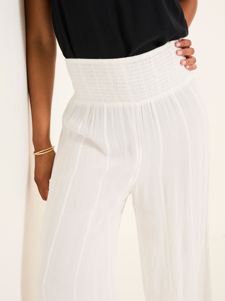 FatFace White Beachwear Palazzo Trouser - Image 5 of 6