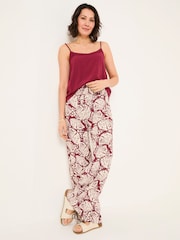 FatFace Burgundy Red Shirred Mono Shell Palazzo Trousers - Image 3 of 6