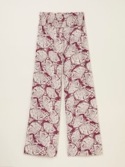 FatFace Burgundy Red Shirred Mono Shell Palazzo Trousers - Image 6 of 6