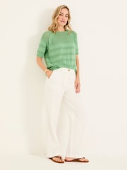 FatFace Ellie White Straight Leg Trousers - Image 3 of 6