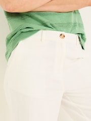 FatFace Ellie White Straight Leg Trousers - Image 4 of 6