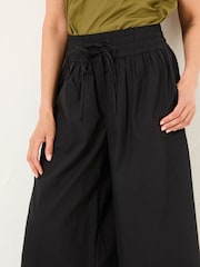 FatFace Aubrey Black Wide Leg Crop Trouser - Image 11 of 13