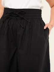 FatFace Aubrey Black Wide Leg Crop Trouser - Image 5 of 13