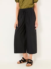 FatFace Aubrey Black Wide Leg Crop Trouser - Image 6 of 13