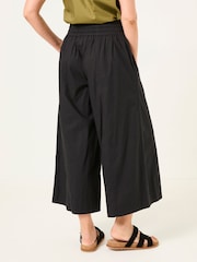 FatFace Aubrey Black Wide Leg Crop Trouser - Image 7 of 13