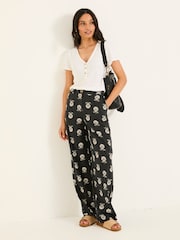 FatFace Ellie Washed Black Straight Leg Shell Trousers - Image 3 of 6