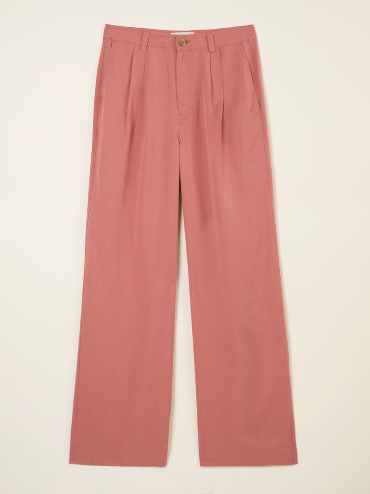 FatFace Penny Rose Pink Wide Leg Trousers - Image 6 of 6