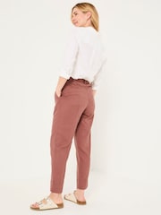 FatFace Issy Dark Natural Tapered Linen Blend Trousers - Image 2 of 6
