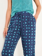 FatFace Lyme Teal Blue Spot Cuffed Joggers - Image 3 of 5