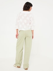 FatFace Henrietta Light Green Wide Leg Cargo Trousers - Image 2 of 5