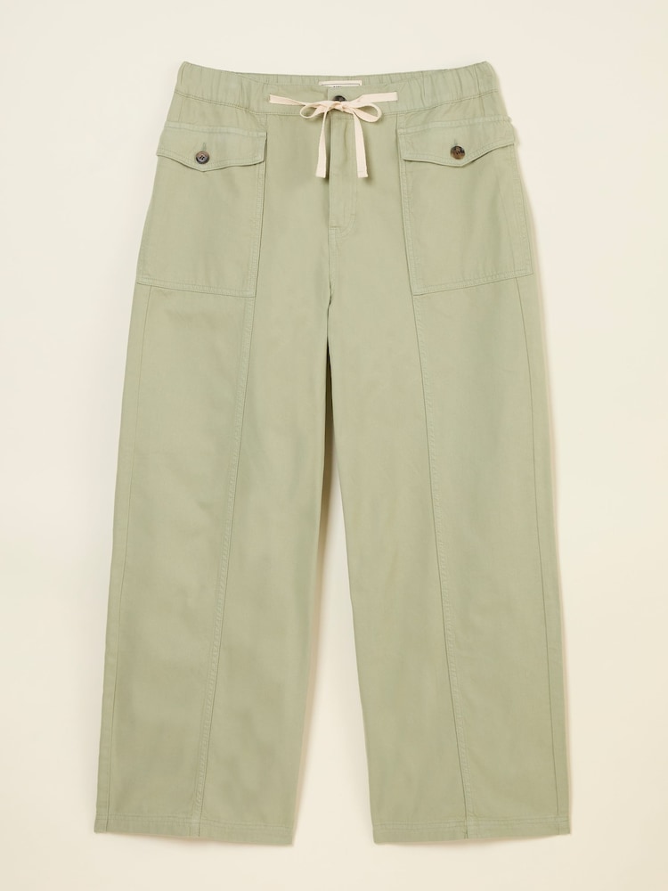 FatFace Henrietta Light Green Wide Leg Cargo Trousers - Image 5 of 5