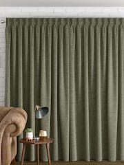 Olive Green Boucle Textured Made to Measure Curtains - Image 2 of 6