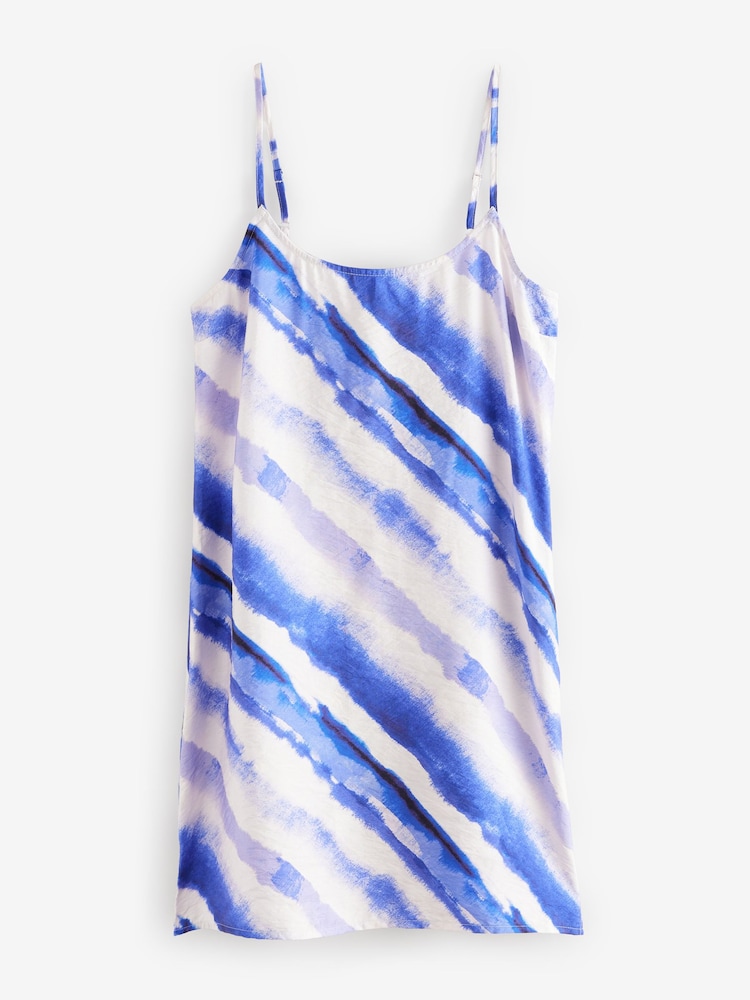 Blue Mini Summer Slip Dress - Image 1 of 8