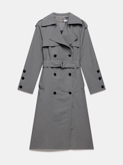 Mint Velvet Grey Relaxed 100% Cotton Trench Coat - Image 3 of 4