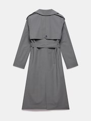 Mint Velvet Grey Relaxed 100% Cotton Trench Coat - Image 4 of 4