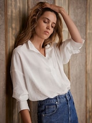 Mint Velvet White Stand Collar Blouse - Image 1 of 4