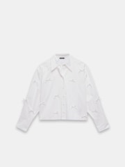 Mint Velvet White 100% Cotton Bow Detail Shirt - Image 3 of 4