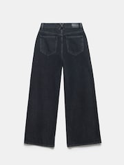 Mint Velvet Black 100% Cotton Washed Wide Leg Jeans - Image 4 of 4