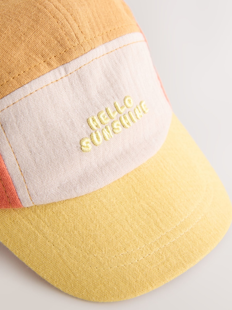 Orange Sunshine 100% Cotton Panel Cap (3mths-10yrs) - Image 2 of 3