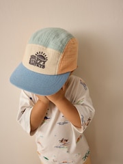 Multi Happy 100% Cotton Panel Cap (3mths-10yrs) - Image 2 of 3
