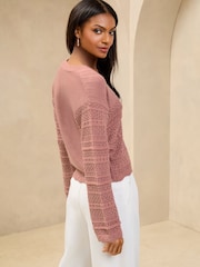Lipsy Pretty Stitch Knit Cardigan - Imagen 4 de 4
