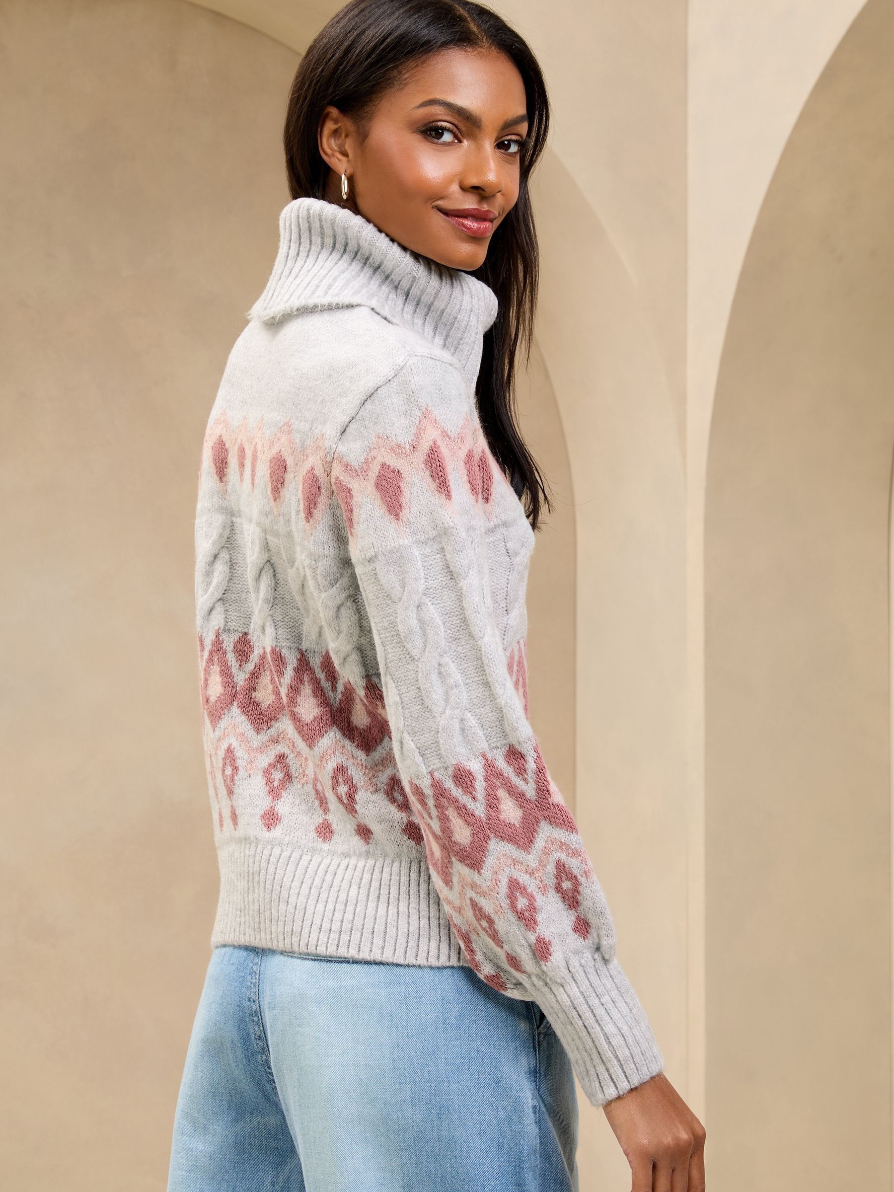 Cowl neck knitted jumper clearance
