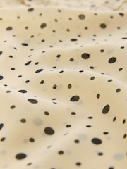 Yellow Ditsy Spot Peter Pan Collar Sheer Short Sleeve Blouse - Image 8 of 8