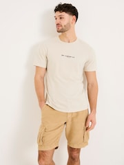 FatFace Oatmeal Open Shores Graphic Tshirt - Image 1 of 7