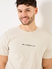 FatFace Oatmeal Open Shores Graphic Tshirt - Image 3 of 7