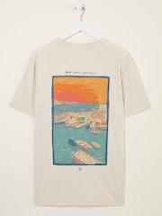 FatFace Oatmeal Open Shores Graphic Tshirt - Image 6 of 7