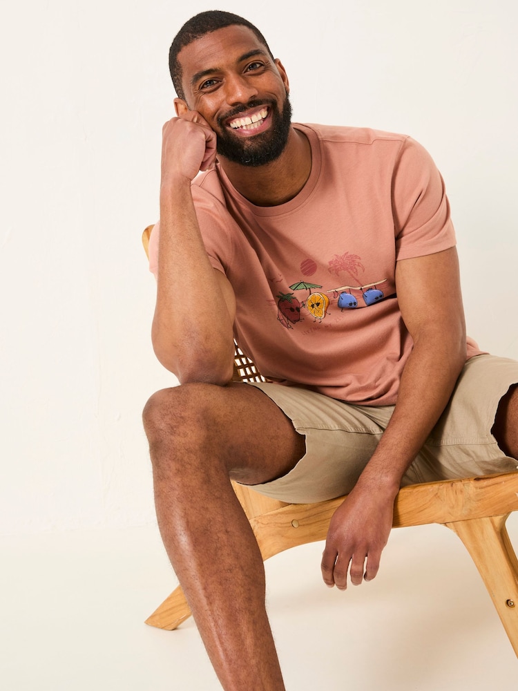 FatFace Brown Living The Zest Life Tshirt - Image 3 of 5