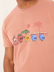 FatFace Brown Living The Zest Life Tshirt - Image 4 of 5