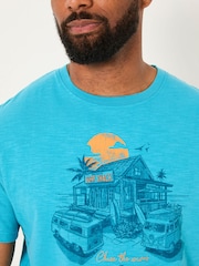 FatFace Bright Blue VW Surf Shack T-shirt - Image 4 of 5