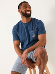 FatFace Navy Anchor Pocket Tshirt - Image 3 of 5
