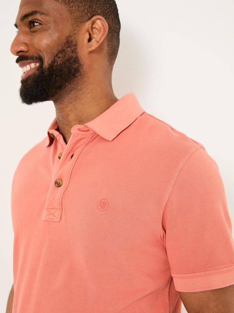 FatFace Orange Pique Polo - Image 4 of 5