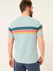 FatFace Henley Light Blue Chest Stripe Henley - Image 2 of 5