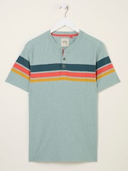 FatFace Henley Light Blue Chest Stripe Henley - Image 5 of 5