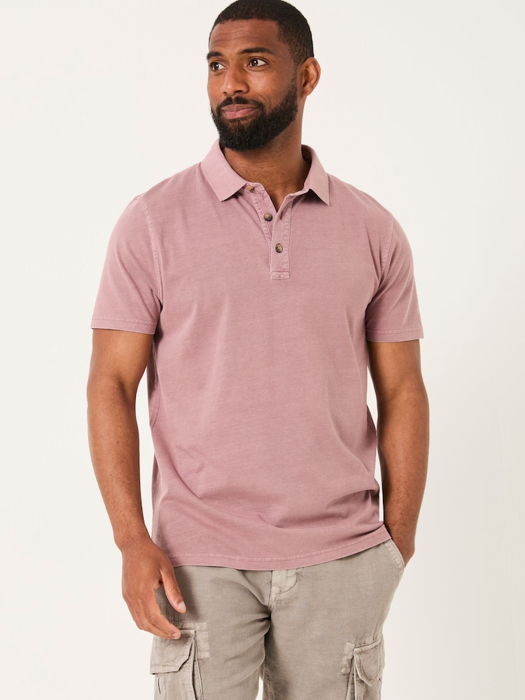 FatFace Stoke Heather Purple Short Sleeve Polo Shirt - Image 1 of 1
