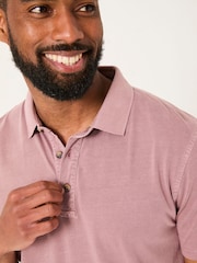 FatFace Stoke Heather Purple Short Sleeve Polo Shirt - Image 4 of 5
