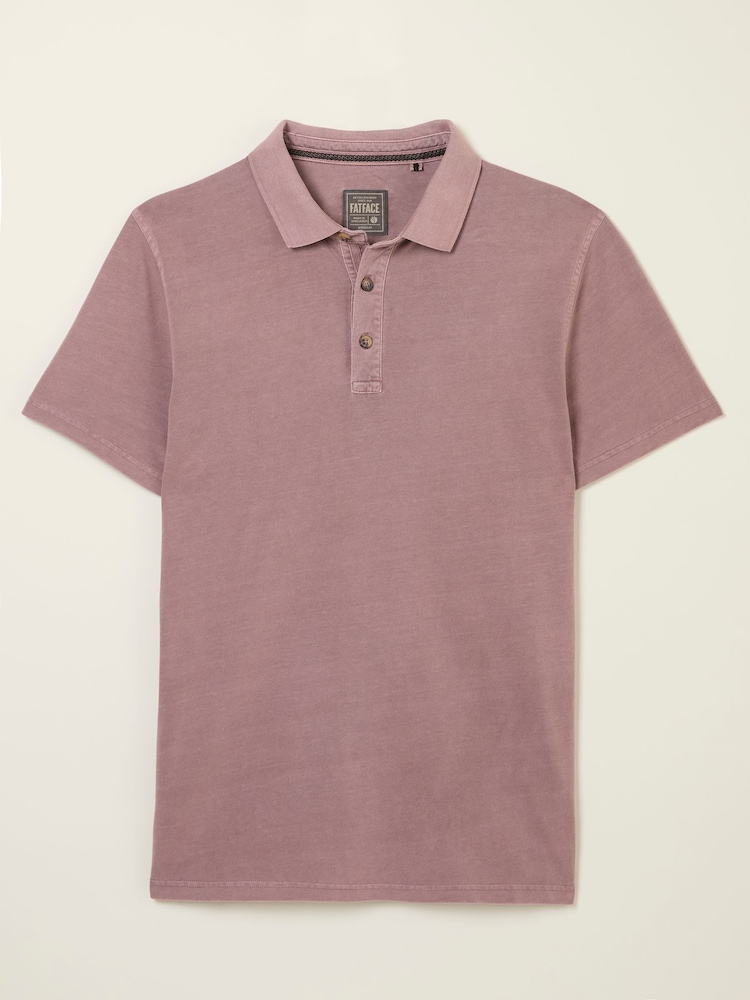 FatFace Stoke Heather Purple Short Sleeve Polo Shirt - Image 5 of 5