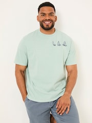 FatFace Light Blue Boat Embroidered T-Shirt - Image 5 of 8
