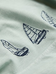 FatFace Light Blue Boat Embroidered T-Shirt - Image 8 of 8
