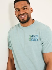 FatFace Light Blue MCS Making Waves Tshirt - Image 6 of 9