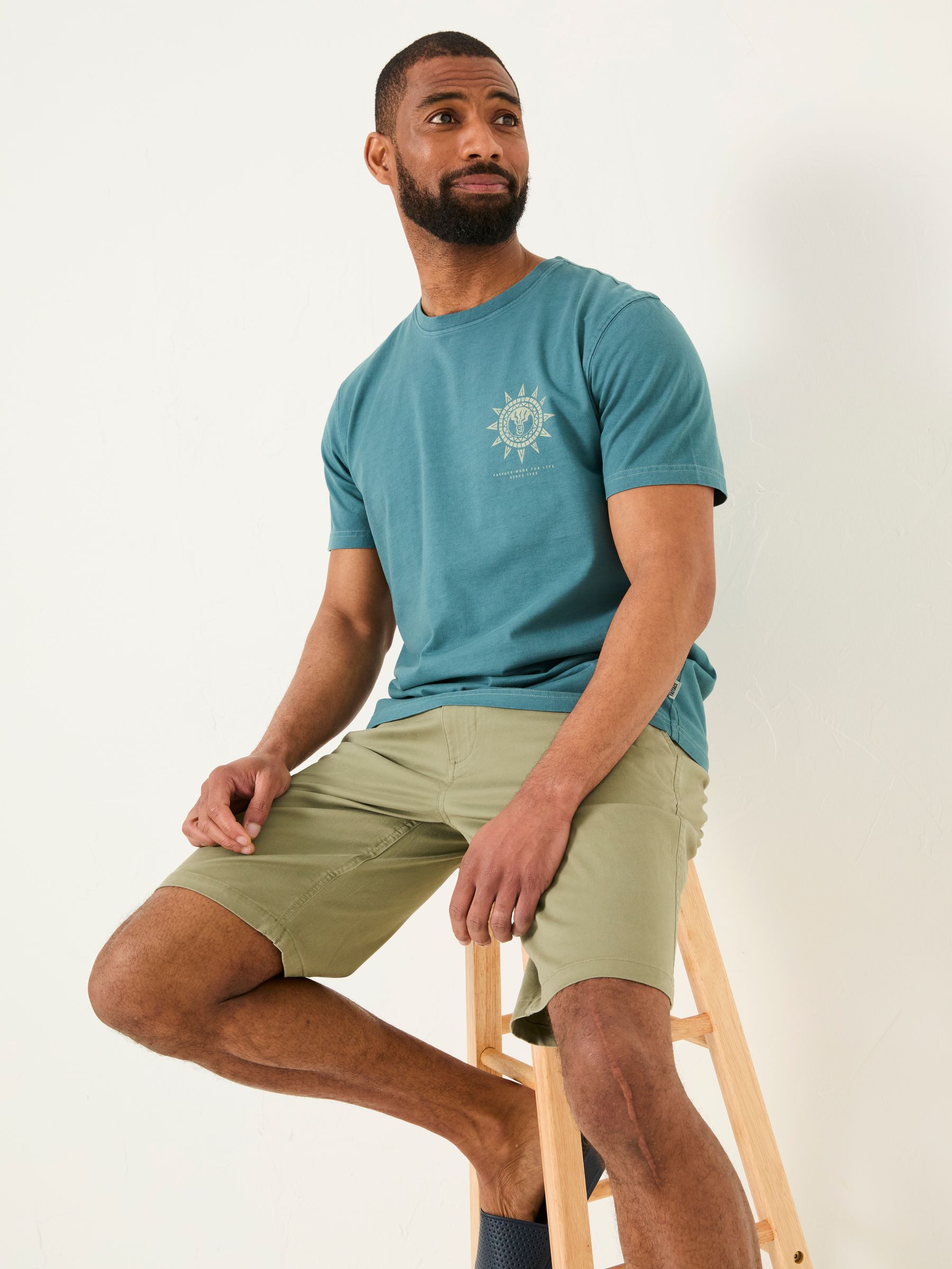 Buy FatFace Dark Teal Blue Bike Mandala Graphic Tshirt from Next Oman