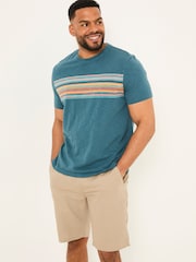 FatFace Borden Petrol Borden Chest Stripe Tshirt - Image 2 of 4