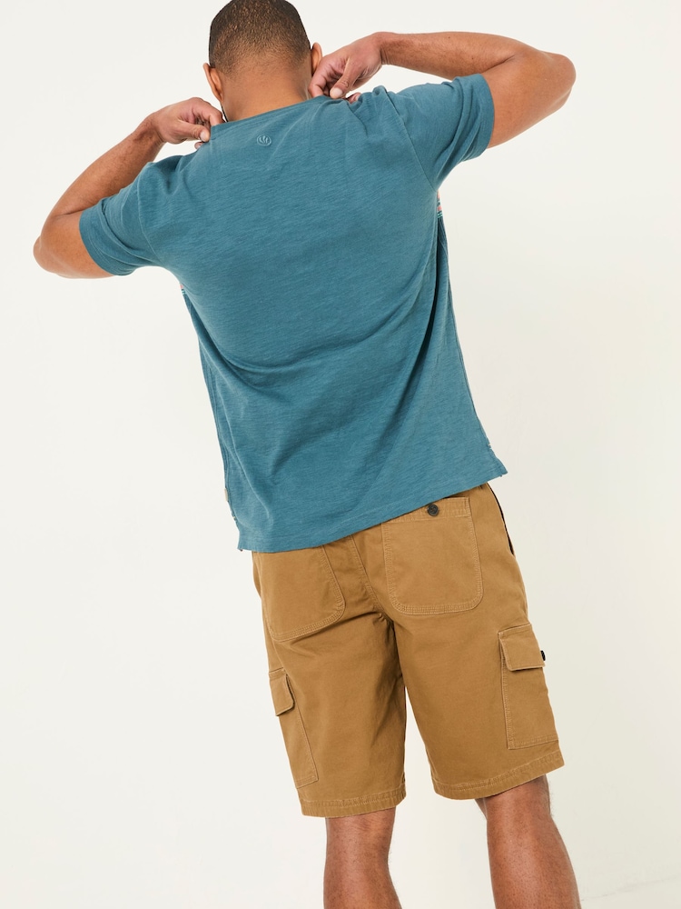 FatFace Borden Petrol Chest Stripe T-Shirt - Image 3 of 5